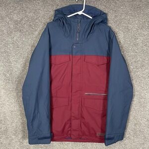 Burton Covert Jacket Mens XL Blue Living Lining Hooded Ski Snowboard Insulated